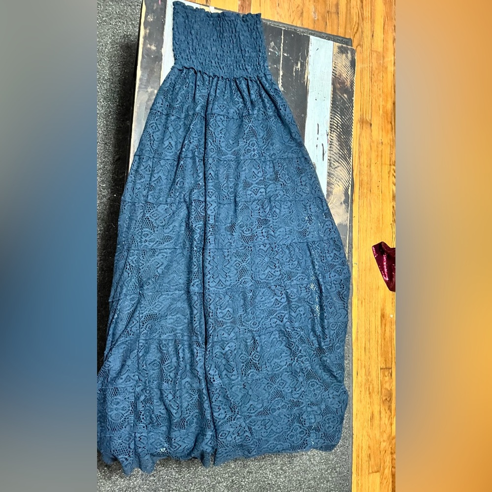 Boho style lace tube top boutique long maxi dress